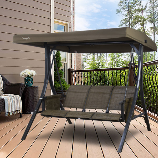 Patio swing discount with side tables